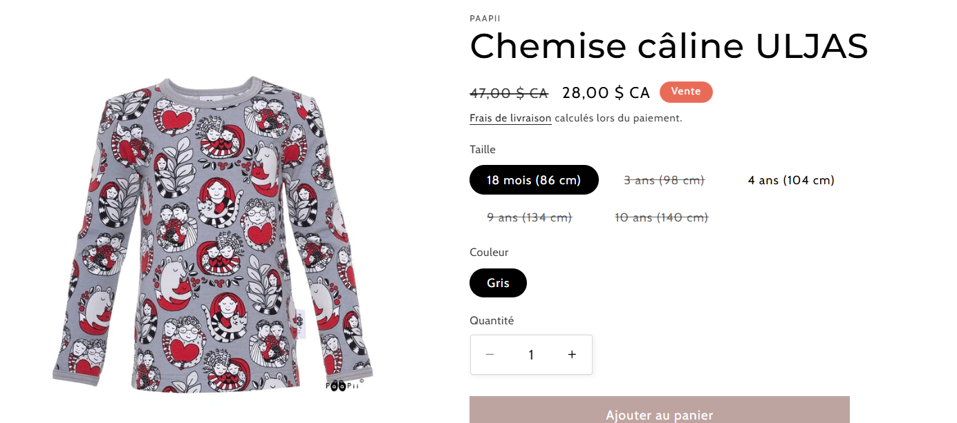 Chandail 5ans Paapii