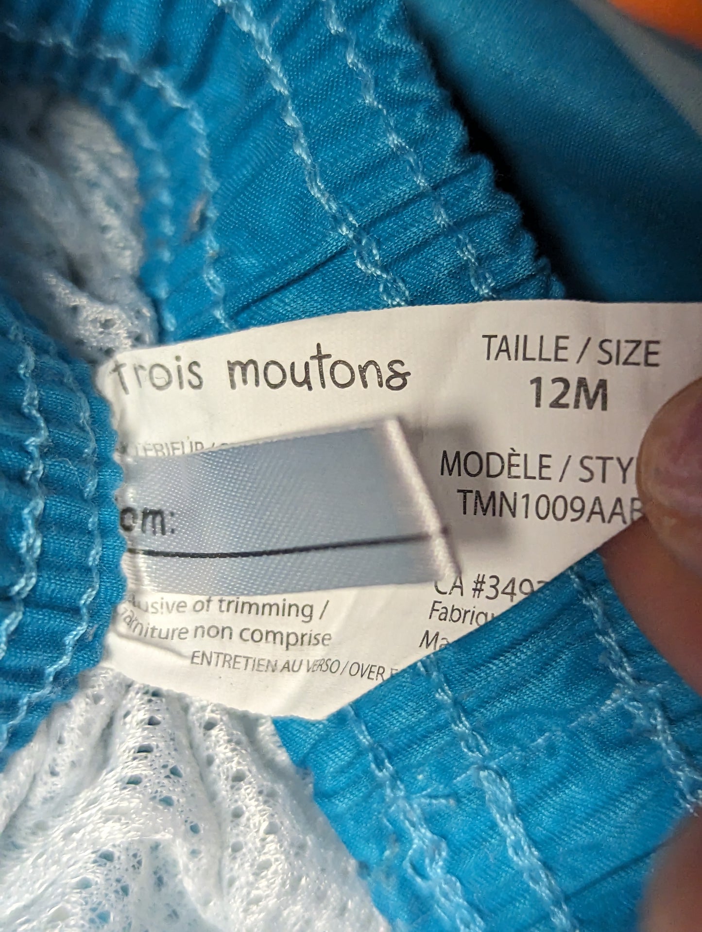 Short maillot 12mois Trois moutons