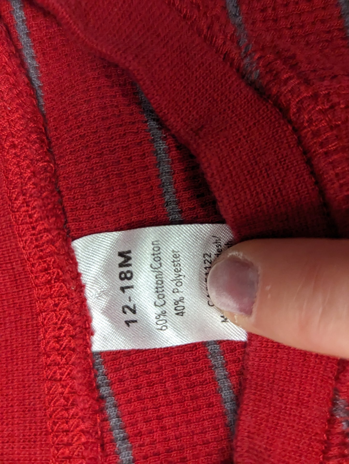 Chandail style sous-vêtement 12-18mois