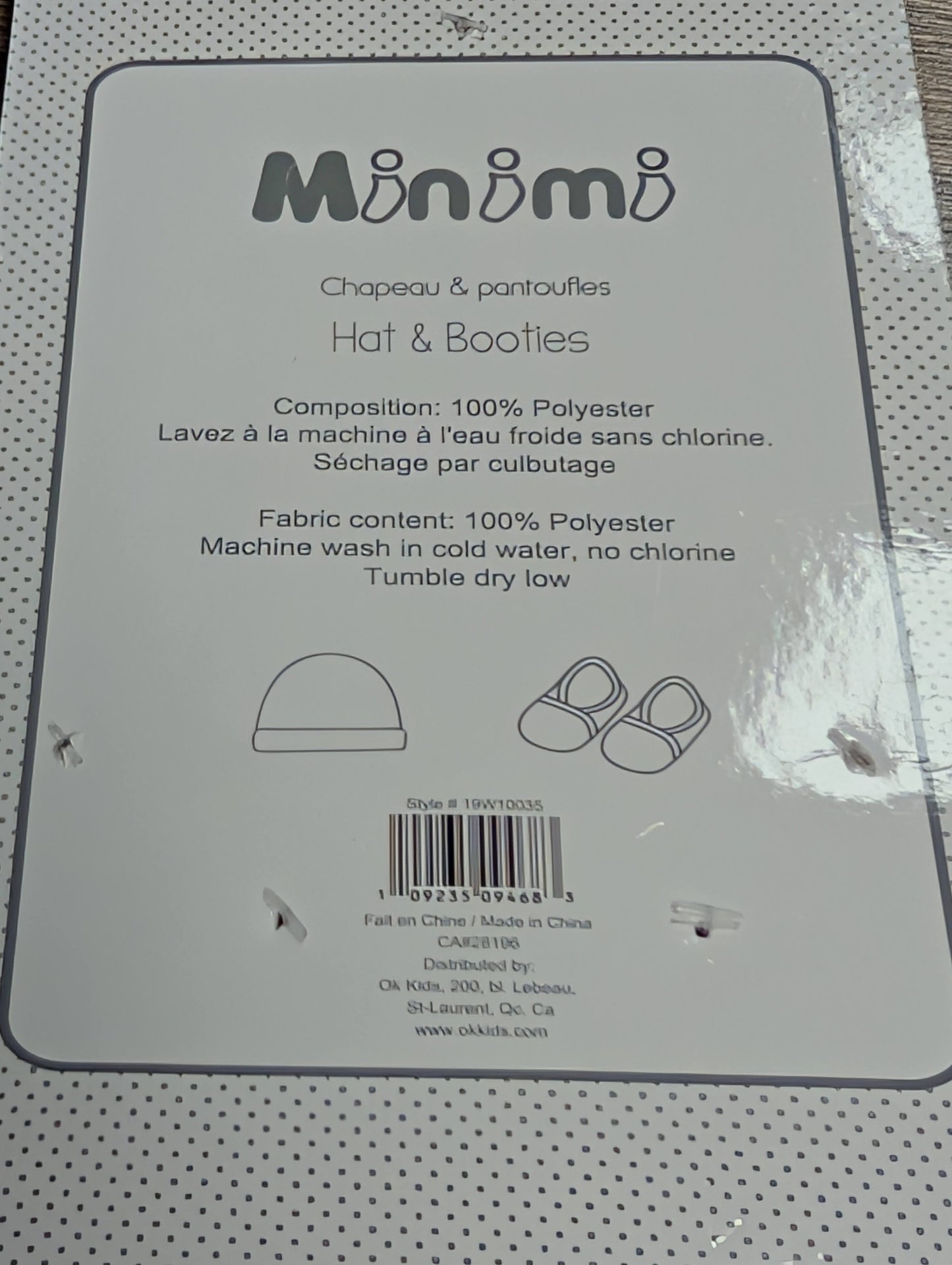 Ensemble chapeau et mitaines 0-6mois Minimi Neuf