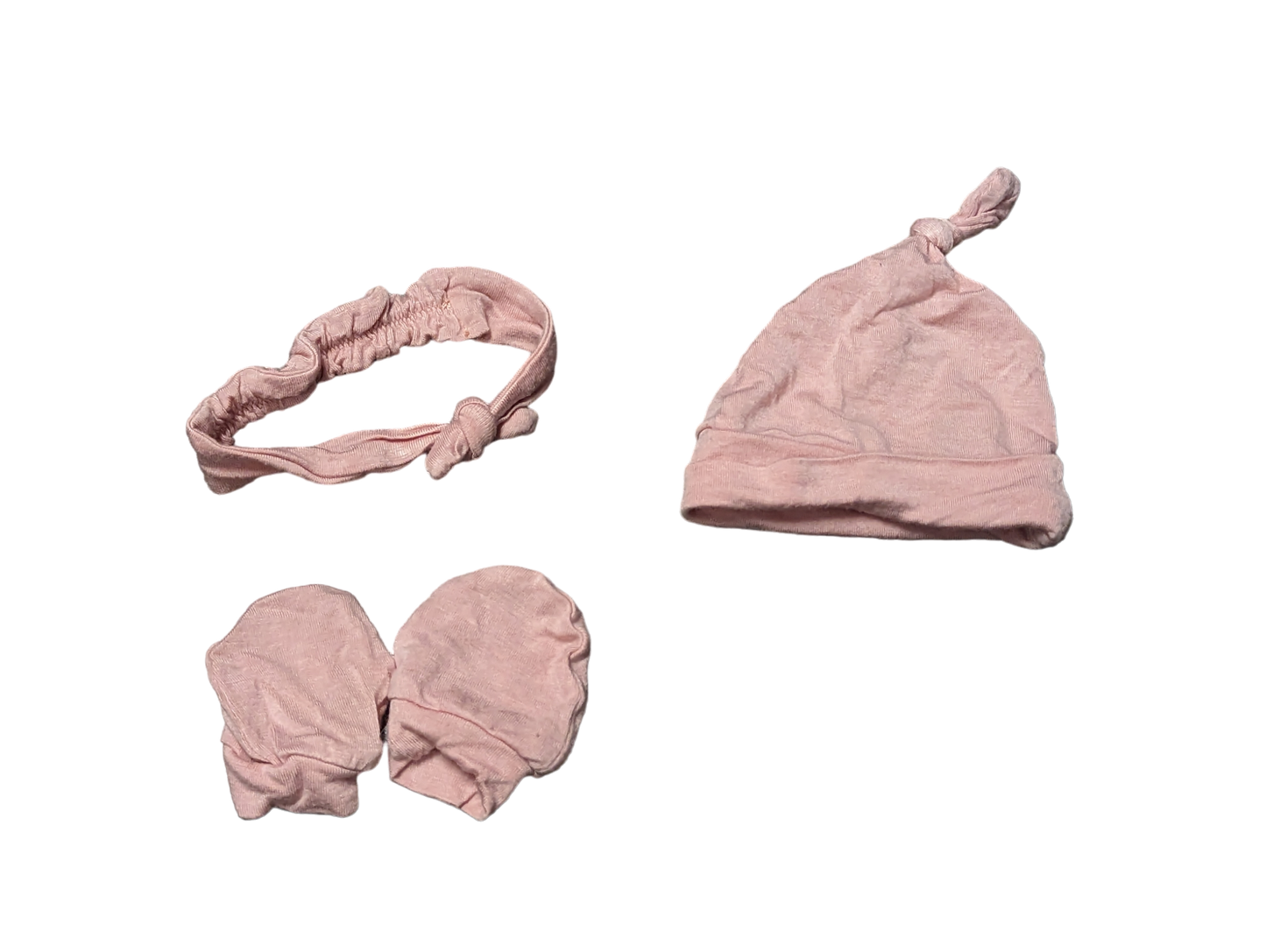 Ensemble Bandeau, chapeau, mitaines nouveau-né J&J Wildlife