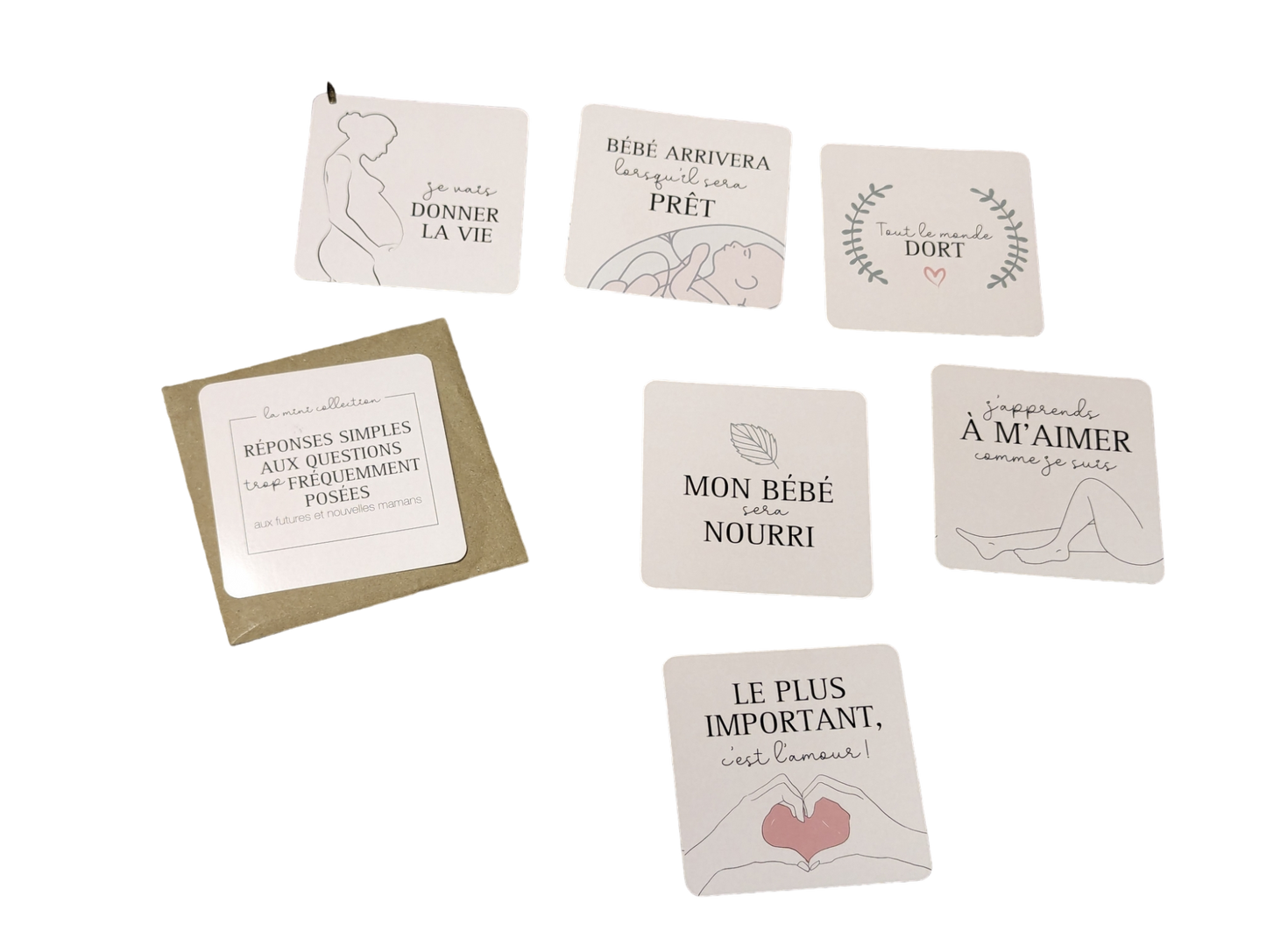 Carte-réponses simples aux questions trop fréquemment posées aux futures et nouvelles mamans