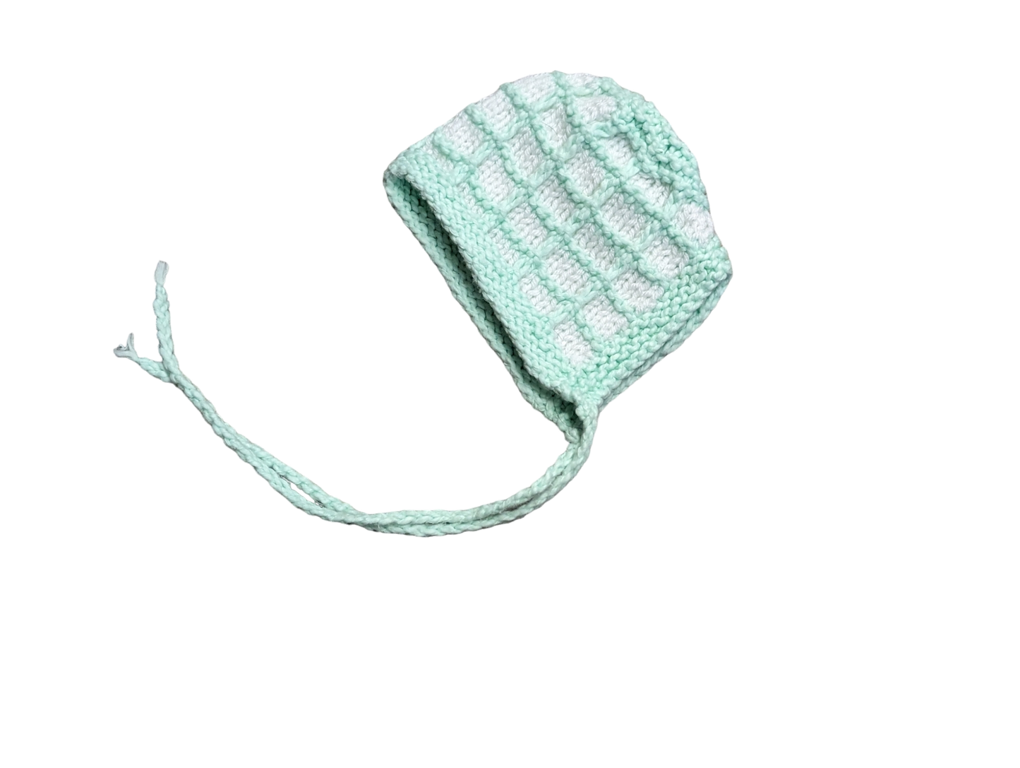 Bonnet tricoté 0-3mois Fait main