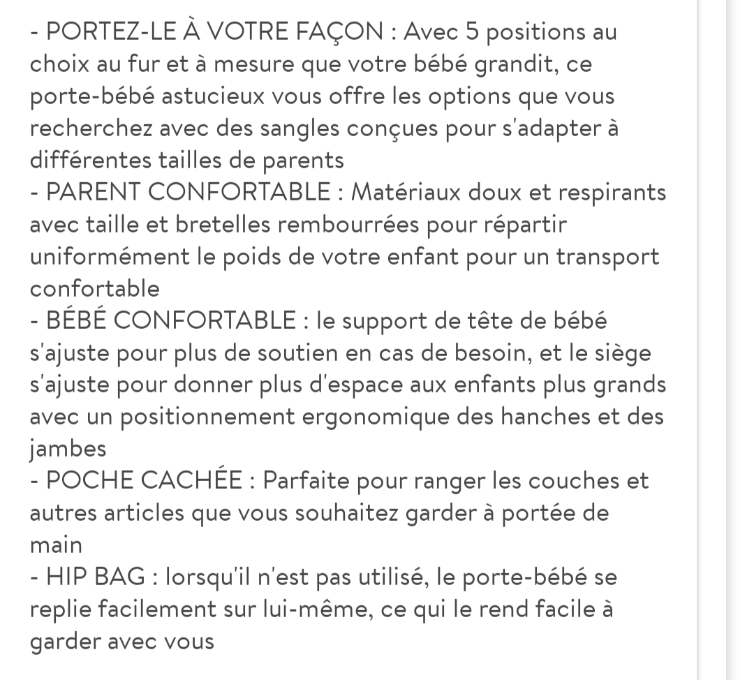 Porte-bébé JJ cole (C:SD)