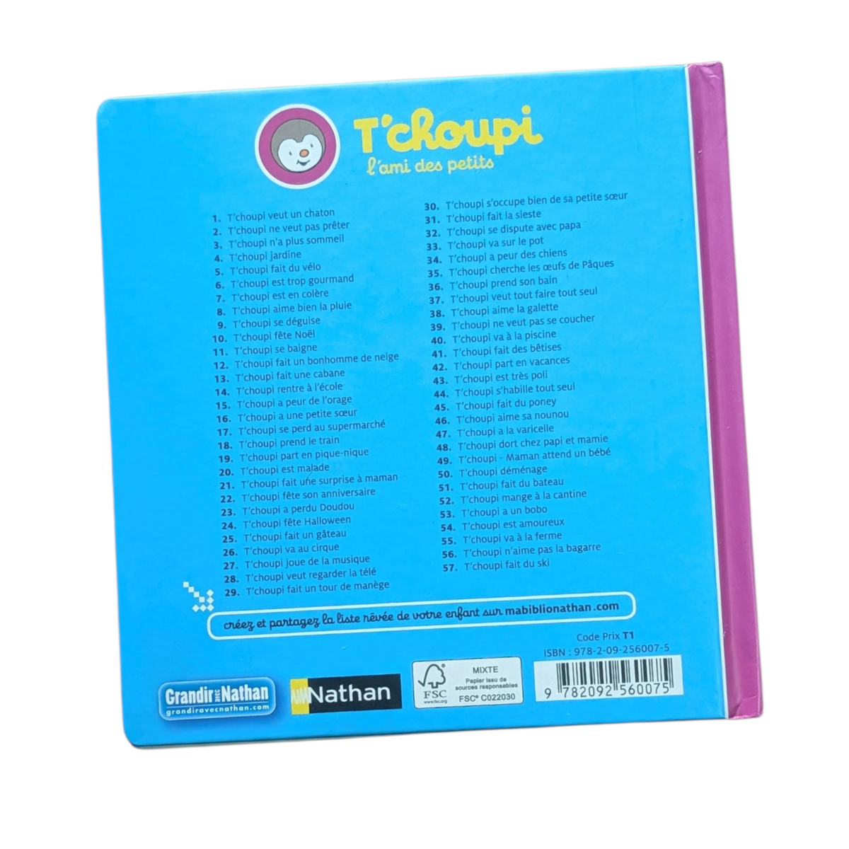 Livre T'Choupi fait du ski