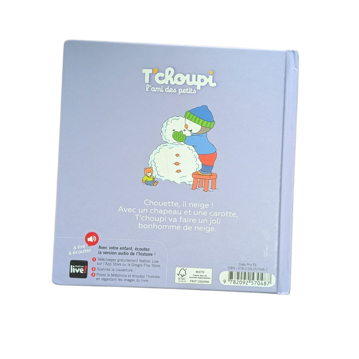 Livre T'Choupi fait un bonhomme de neige
