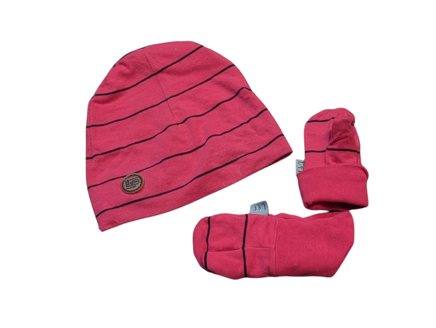 Tuque mi-saison et mitaines 3-6mois L&P
