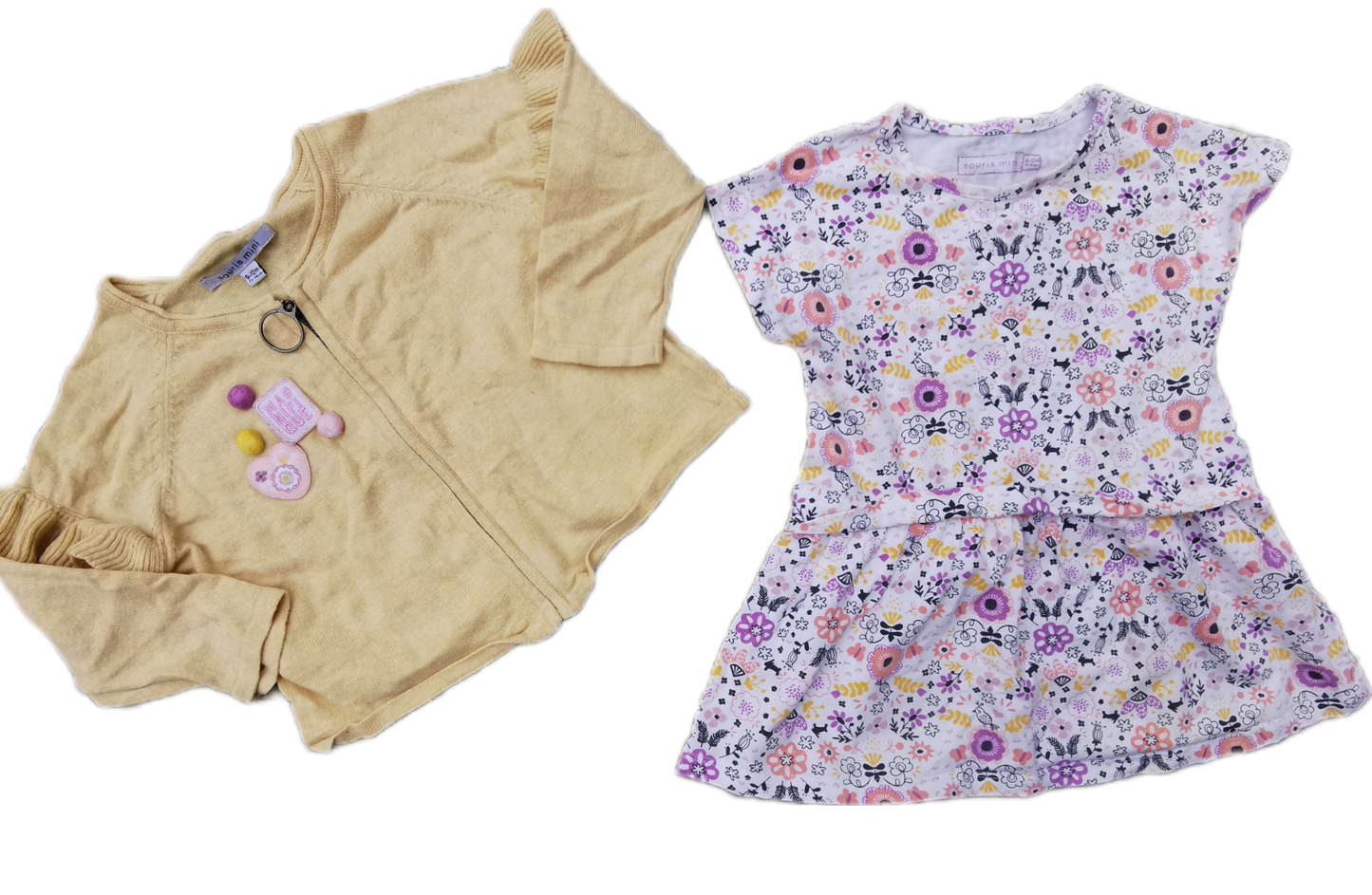 Ensemble Cœur en fleur souris mini 9-12mois *