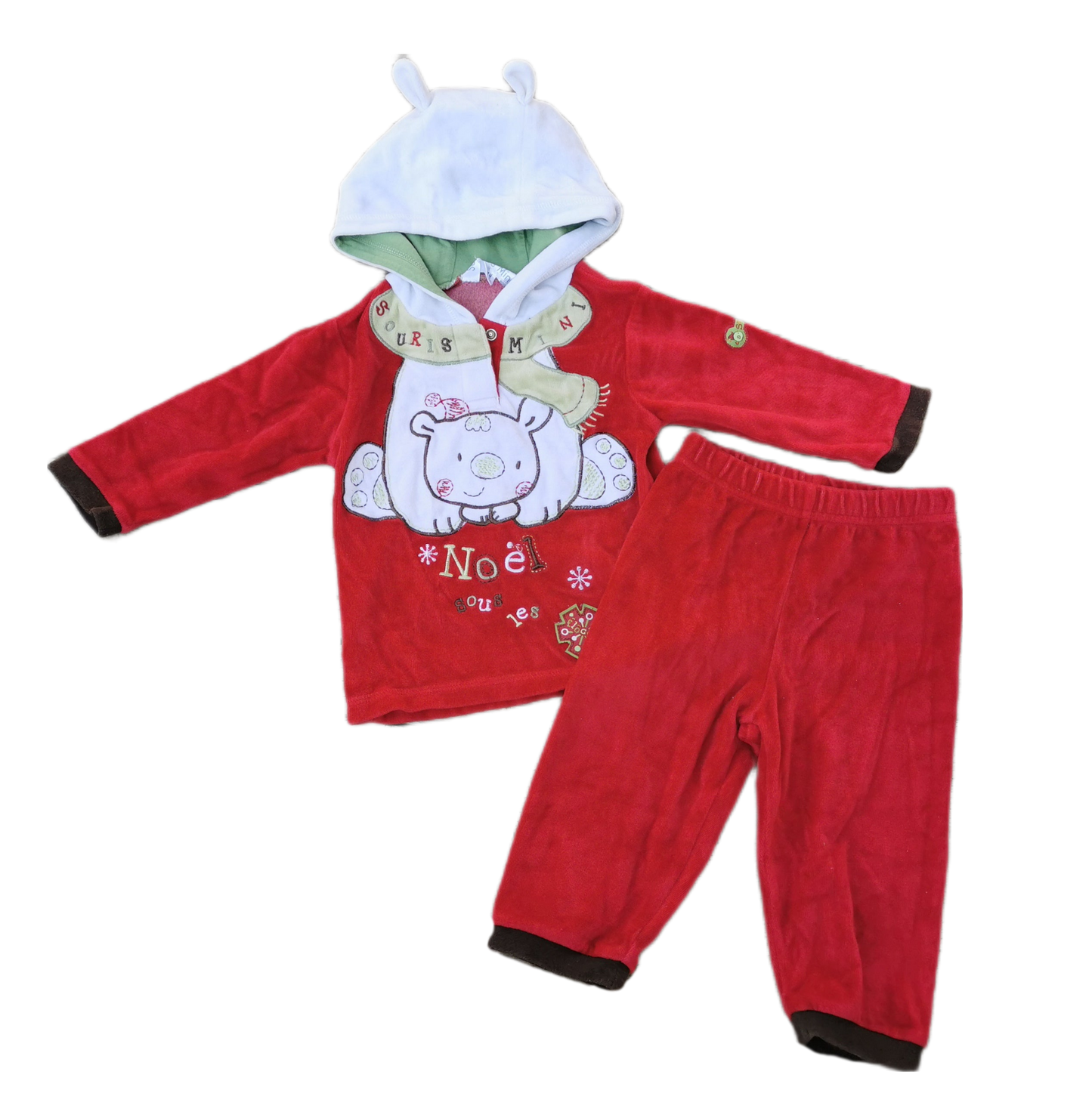 Ensemble velour Noël 12mois Souris mini *
