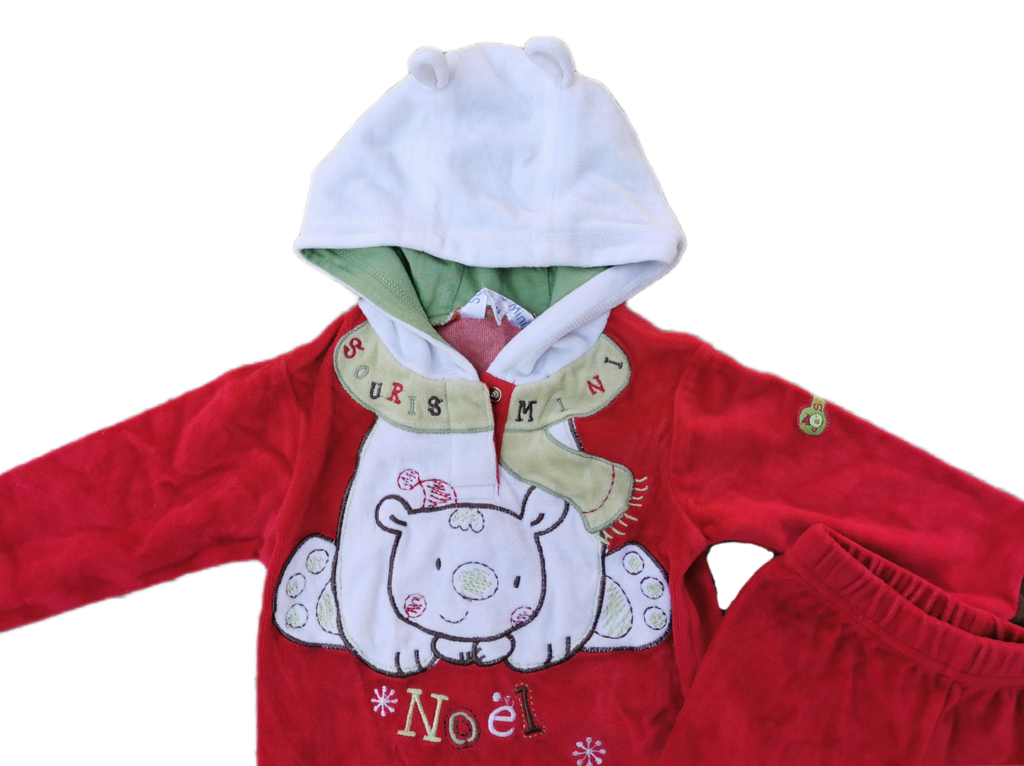 Ensemble velour Noël 12mois Souris mini *