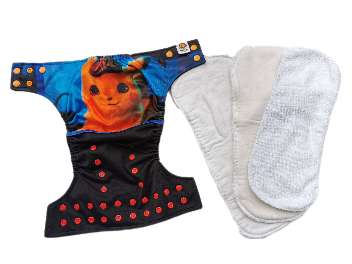 Couche Lavable Taille Unique Bébé Lion avec insert (C:PT)