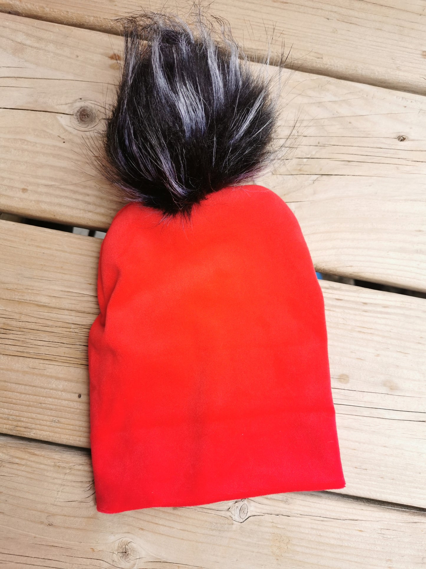 Tuque velour avec pompon amovible 0-6mois