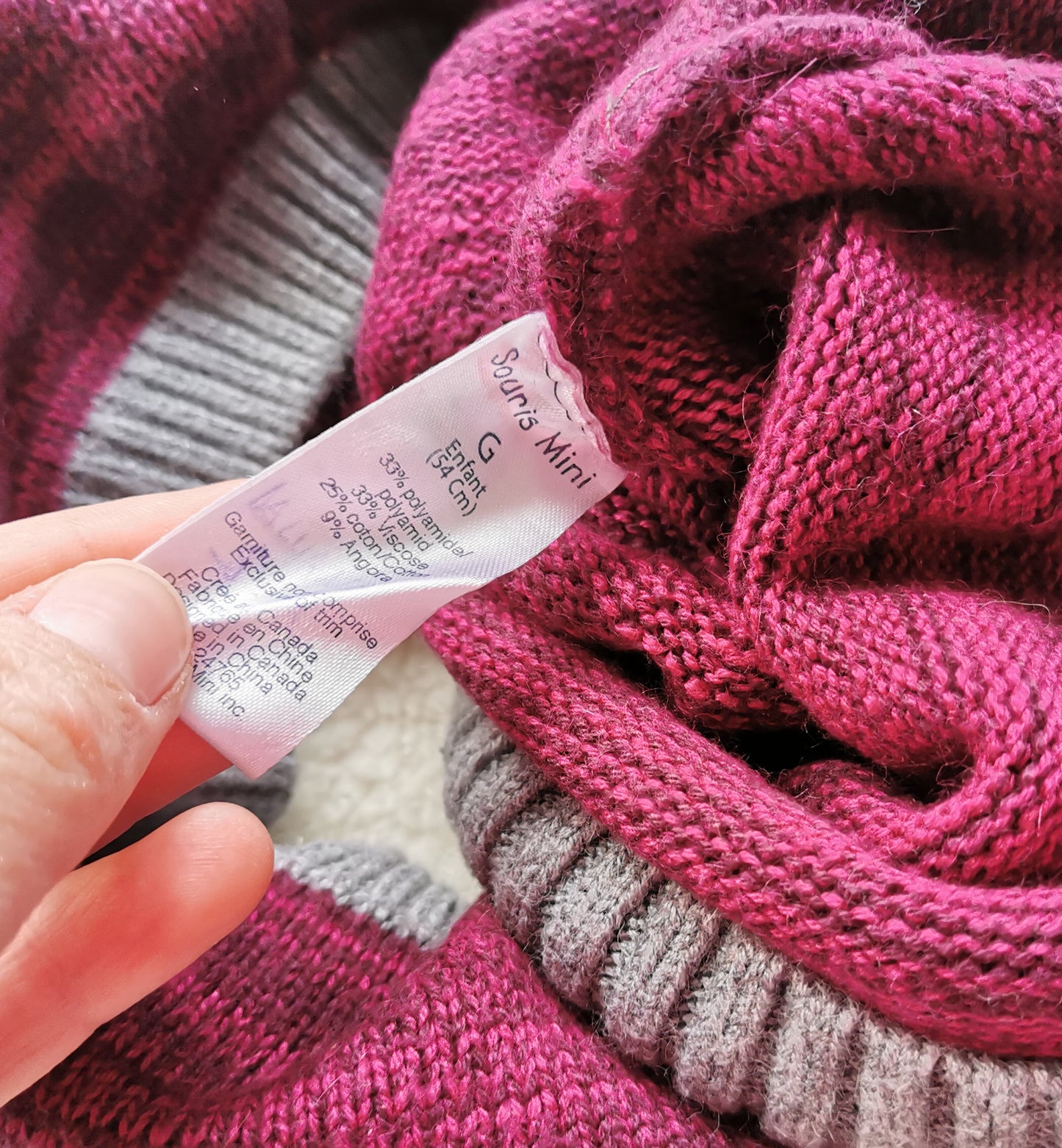 Tuque cache-cou 8ans - 12ans Souris mini