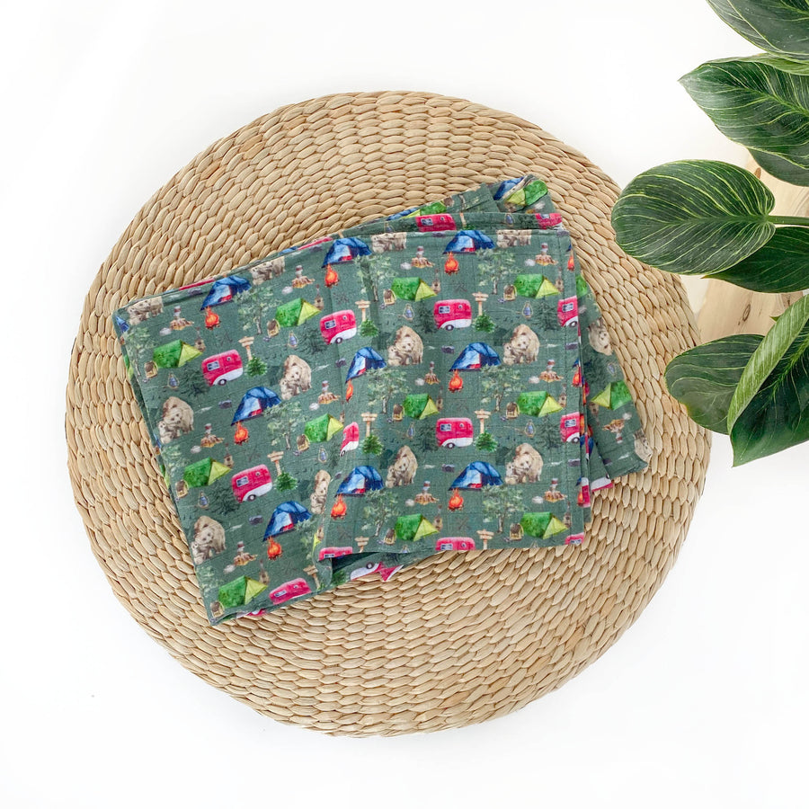 Mousseline jumbo en coton Camping Tiny&moi Neuf