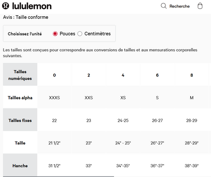 Pantalon sport gr 0 Lululemon