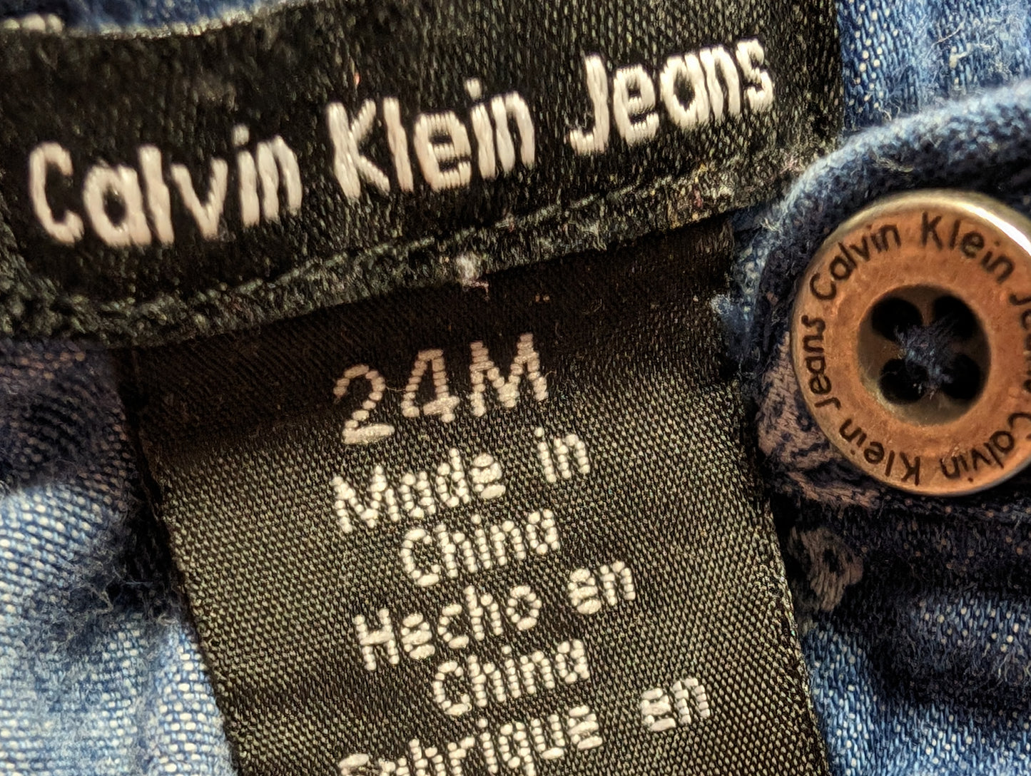 Robe en jeans 24mois Calvin Klein