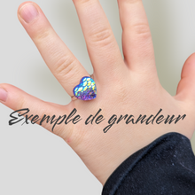 Load image into Gallery viewer, Bague Coeur sirène Bleue ajustable Bijoux doigts de fée NEUF
