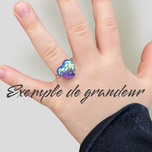 Load image into Gallery viewer, Bague Coeur sirène mauve ajustable Bijoux doigts de fée NEUF
