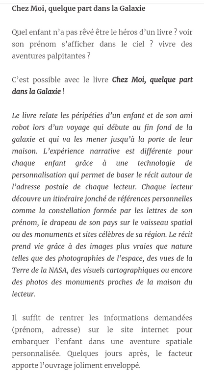 Livre Chez Moi Quelque Part Dans La Galaxie avec Maélie