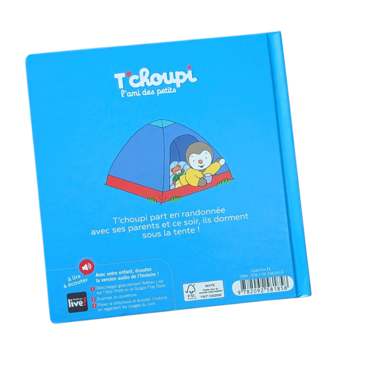 Livre T'Choupi fait du camping