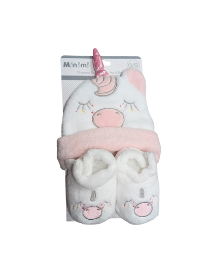 Ensemble chapeau et mitaines 0-6mois Minimi Neuf
