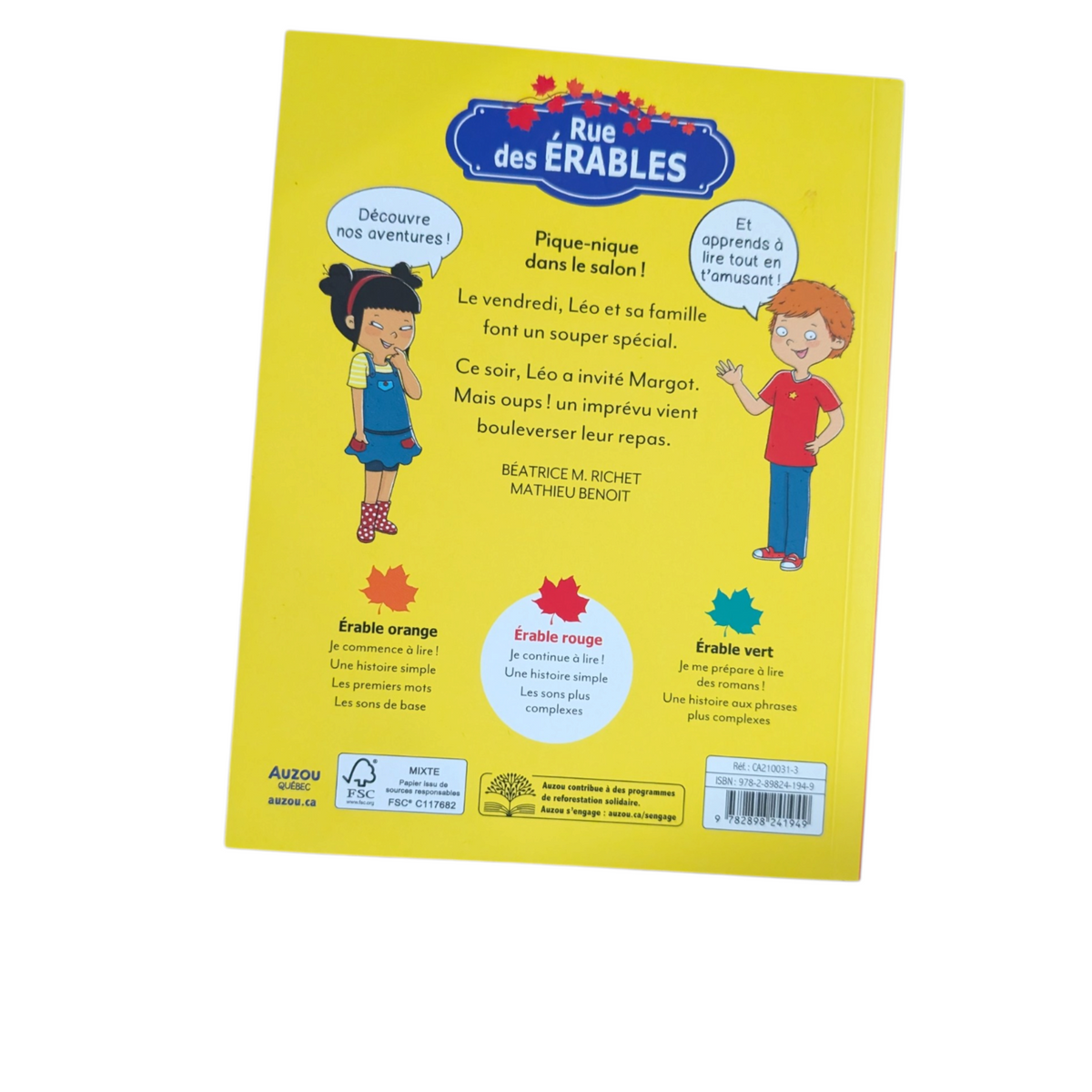 Livre Pique-nique dans le salon Rue des Érables