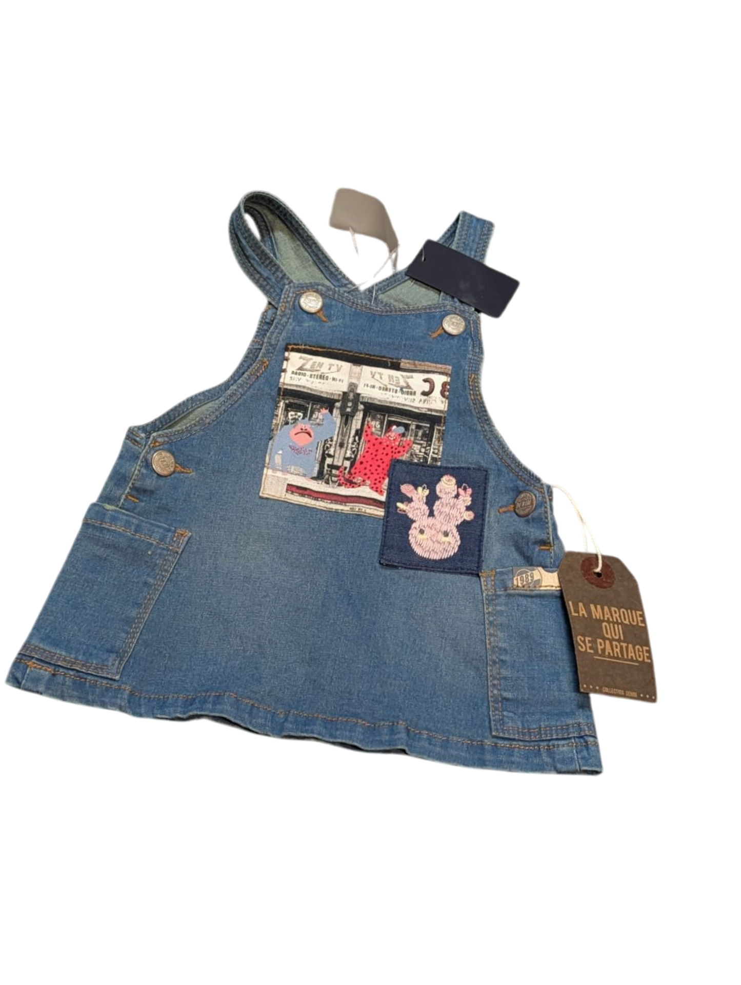 Robe salopette 6-9mois Souris Mini Neuf