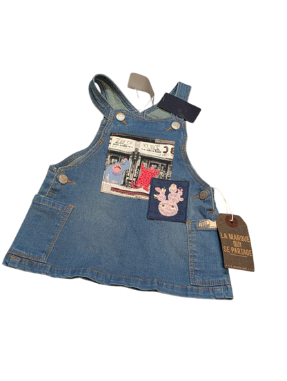 Robe salopette 6-9mois Souris Mini Neuf