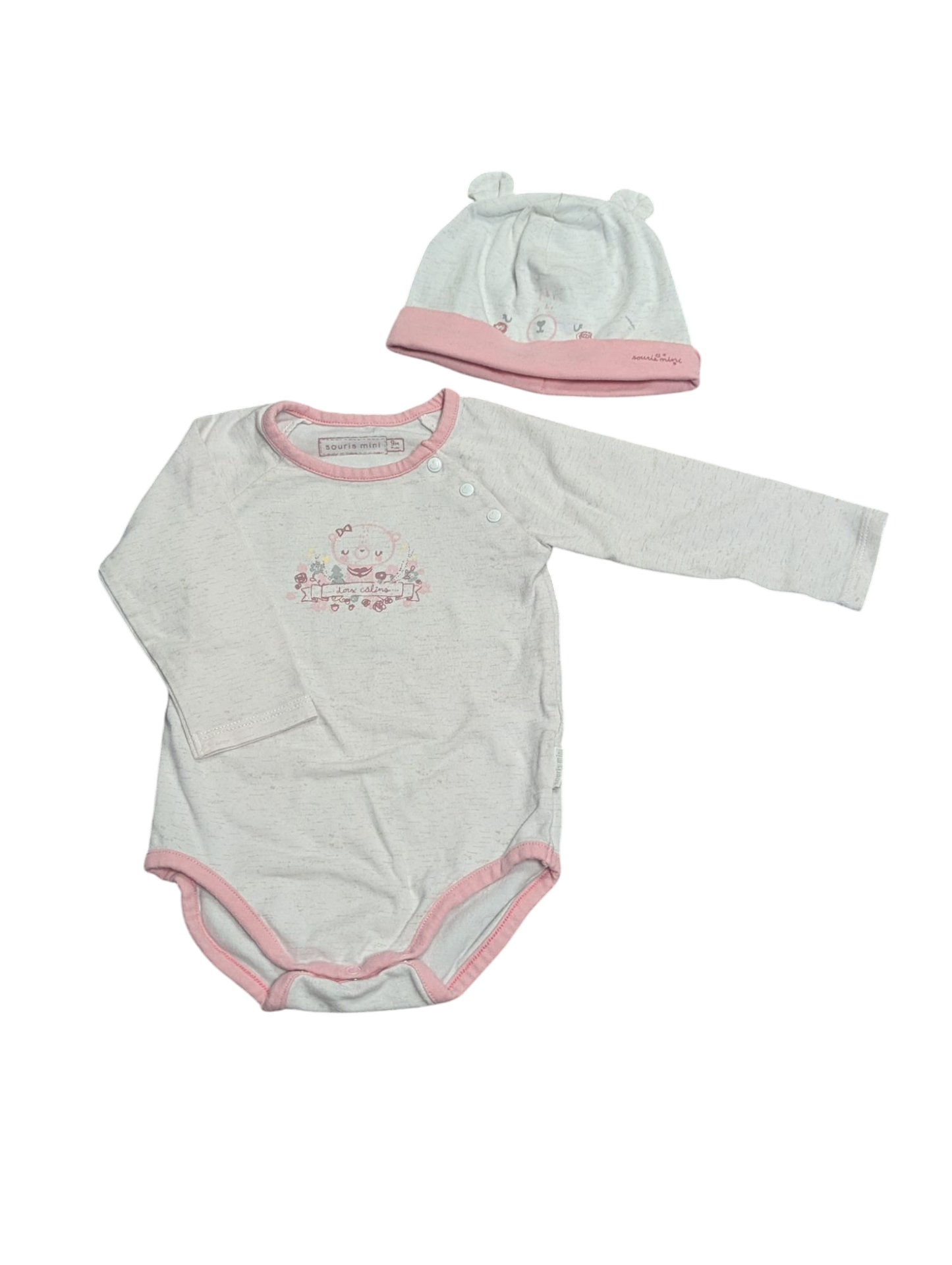 Cache-Couche et chapeau 9mois Souris Mini*