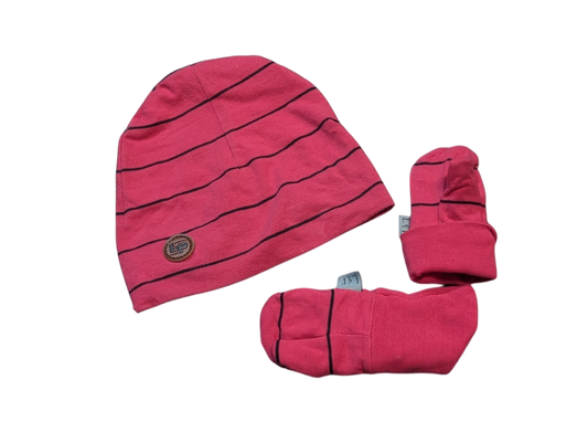 Tuque mi-saison et mitaines 3-6mois L&P
