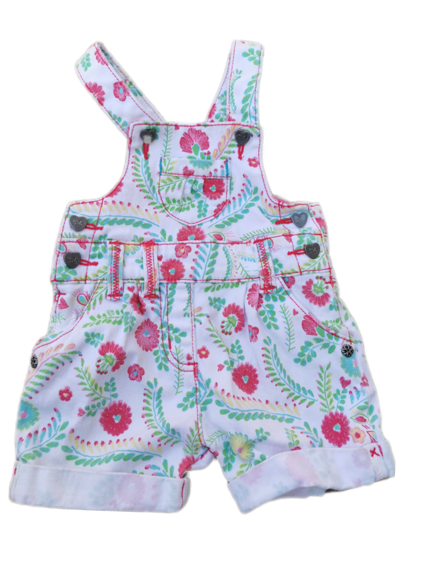 Salopette short fleurs pétillantes 3-6mois Souris mini