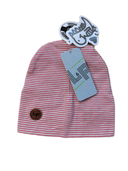 Tuque boston en coton 3-6mois corail crème L&P Neuf