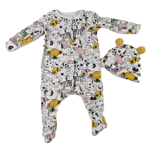 Pyjama Layette La jungle et mes amis  3-6mois Souris mini *