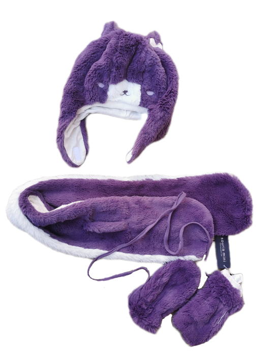 Ensemble tuque, foulard & mitaines 18-24mois souris mini