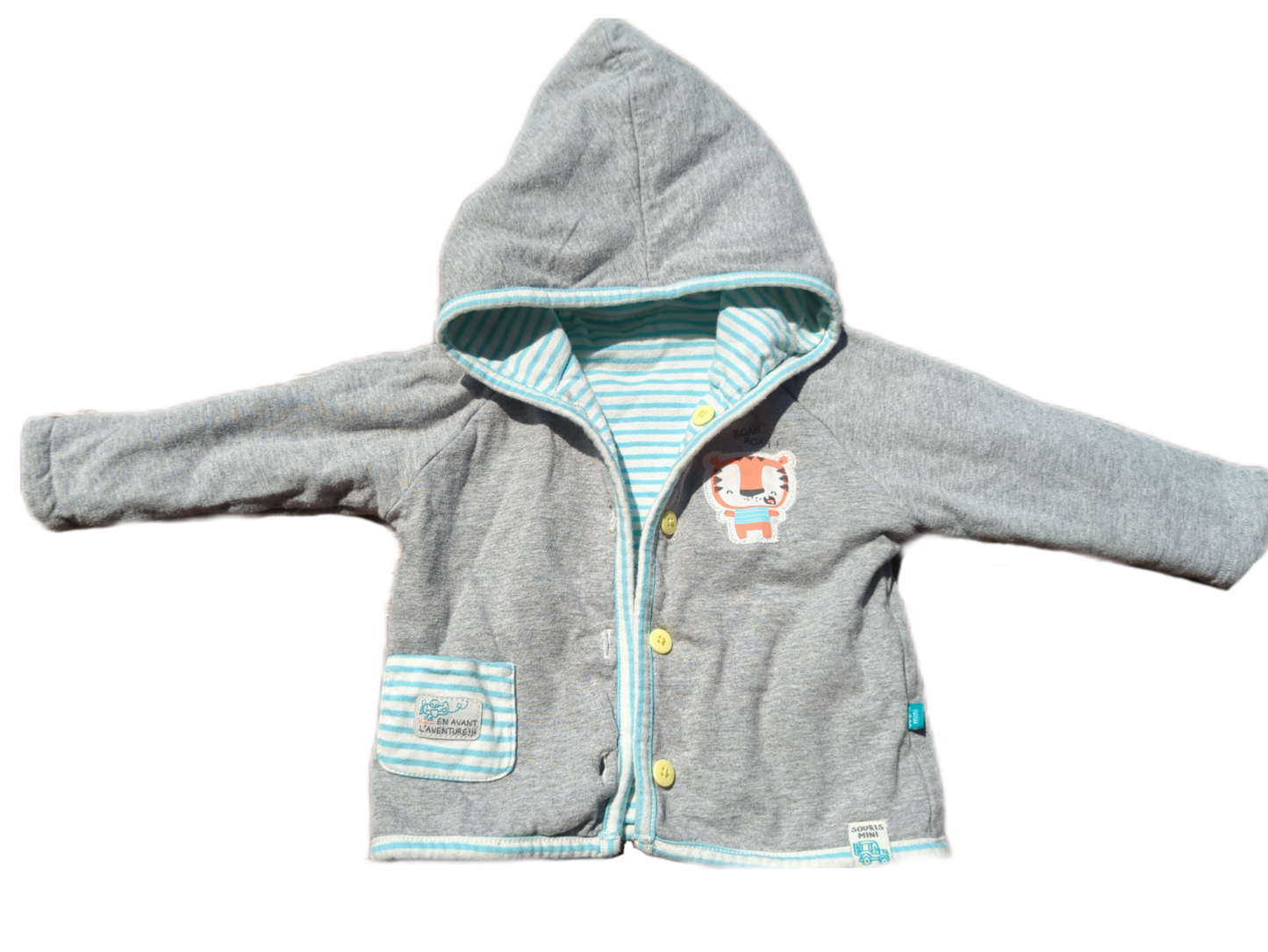 Veste réversible layette Les amis de la jungle 9mois Souris mini (C:LL)