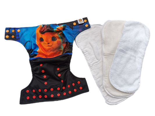 Couche Lavable Taille Unique Bébé Lion avec insert (C:PT)