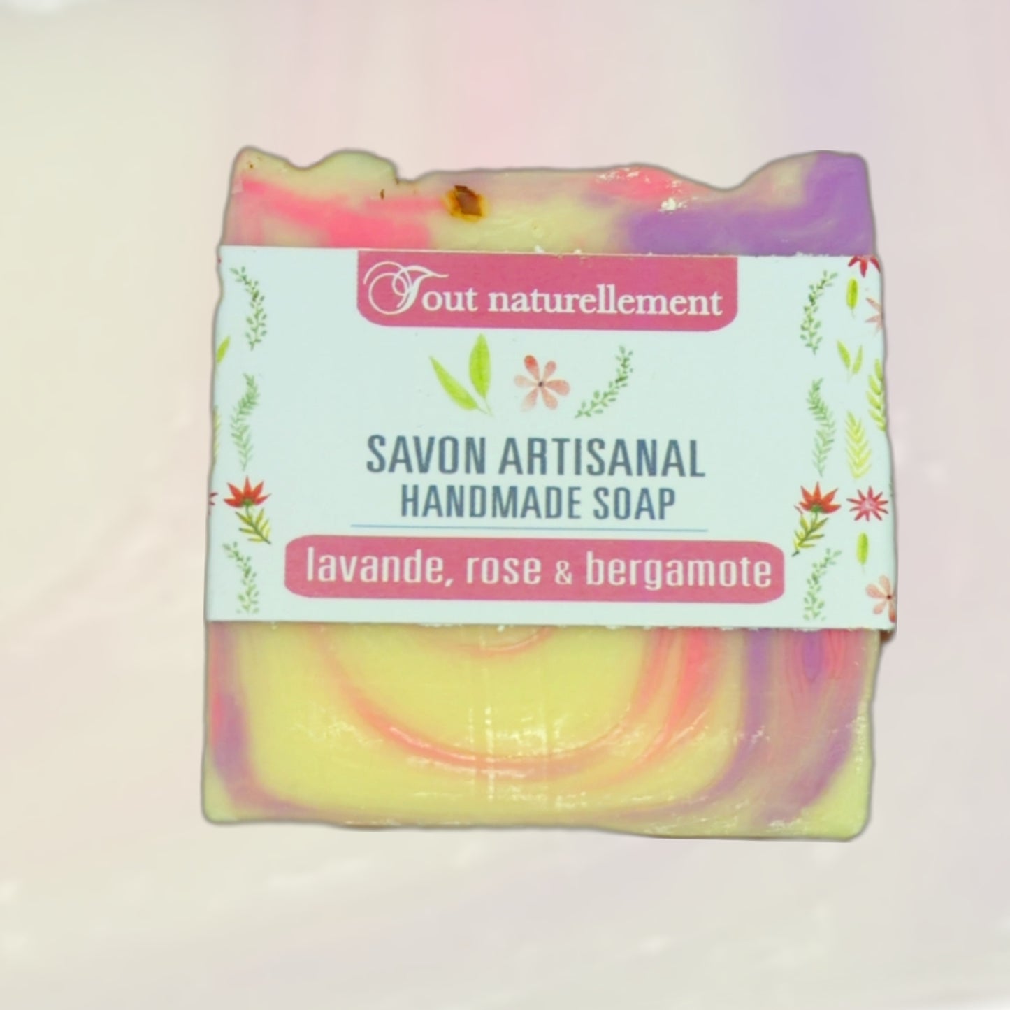 Savon Artisanal Lavande, Rose et Bergamote  -  Petit Nombril